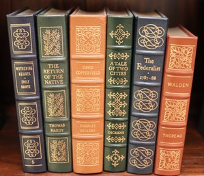 Lot Of 6 Easton Press Classics With A Tale Of Two Cities, Walden, And Wuthering Heights