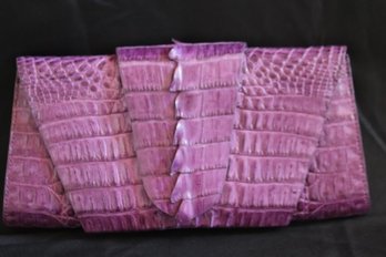 Genuine Leather Purple Hamptons Crocodile Handbag