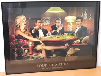 Four Of A Kind Print, Featuring Famous Actors Playing Cards.