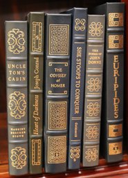 Lot Of 6 Easton Press Collector Edition Leather Bound Books With Heart Of Darkness, Uncle Toms Cabin, And The