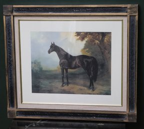 Vintage Print Of Stately Horse In Field 1906 Signed By The Artist