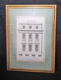Vintage Architectural Print In Frame, Compose Et Grave Par Deneufforge