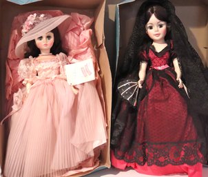 Two Large Madame Alexander Dolls With Boxes, Goyas Portrait And Elise.