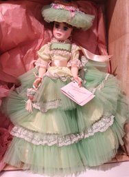 Vintage Madame Alexander Large Morisot Doll With Green Dress.