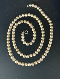 STERLING SILVER 30' BEADED NECKLACE