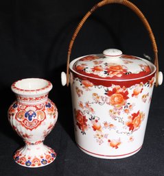 Hand Painted Japanese Basket, The Other Piece Has A Hall Mark