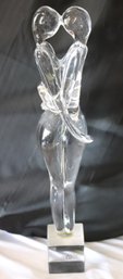 V. Nason & C Murano Italy Kissing Lovers Sculpture Signed By The Artist On The Lower Left Base Area