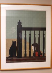 Will Barnet The Bannister 1981 Hand Signed Lithograph In Light Wood Frame