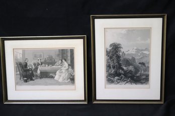 The New Curate And Val St. Nicola Vintage Framed Prints, D.W Wynfield, Pinx And H. Bourne. Sculpt