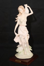 A. Belcari 1986 Dear Arnart Figural Sculpture Of A Lady With Water Pitcher In A Flowing Dress