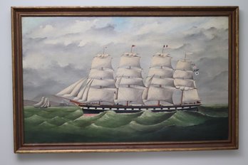 Antique Maritime Painting Clipper Romsdal