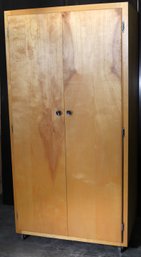 Large Pine Wood Wardrobe Cabinet Closet On Wheels Great For Extra Storage