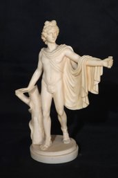 Vintage Greek Roman God Apollo Of Belvedere Resin Figurine Signed GR Made In Italy