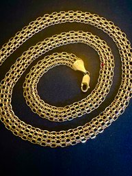 14K YG Lovely 24 Inch Link Necklace Signed GS - Italy