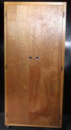 Large Pine Wood Wardrobe Cabinet Closet On Wheels Great For Extra Storage