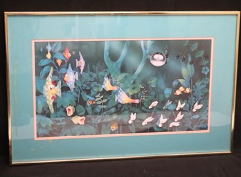 Stewart Moskowitz 1974 Print With Singing Fish And Autographed Dedication
