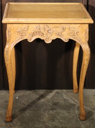 Vintage French Louis XV Style Carved Wood Side Table