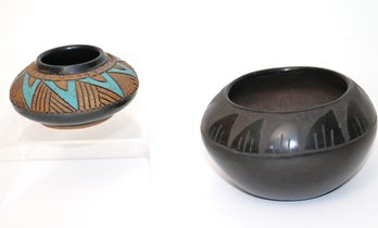 Handmade Mary Tuttle Southwestern Ceramic Pottery And San Ildefonzo Black On Black Pottery