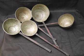 Set Of Large Hand Wrought Rustic Primitive Style Ladles