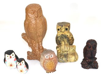 Owl Miniatures Include Assorted Carved & Hand Painted Pieces