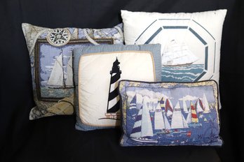 Includes 4 Nautical Themed Pillows Ranging In Size