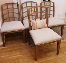 4- Piece Dining Chair Set By Lacquer Craft Made With Quality Craftsmanship, And Cushioned Upholstered Seat