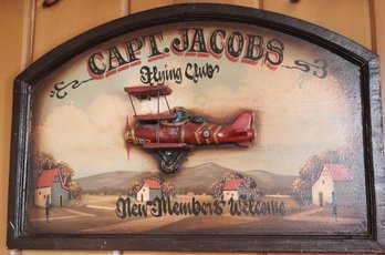 Captain Jacobs Flying Club Wall Decor 24 X 15 Inches