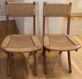 Pair Of Woven Folding Chairs