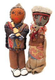 Collection Of Handmade South American Travel Dolls Approximately 10' Tall.