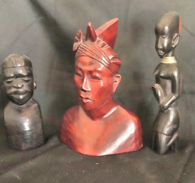 Carved Wood African Sculptures Ranging In Size