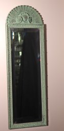 Rustic Finished Decorative Wood Wall Mirror Approx. 10 X 30 Inches