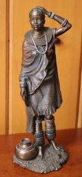Cold Cast Bronze Figurine Of A Ndebele Woman 12 Inches Tall