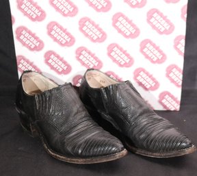 Nocona Boots Black Lizard Boot Shoe Size 6 . Made In Venezuela.