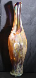 SIGNED TALL 29' HANDBLOWN ART GLASS VASE BY BARRY ENTER