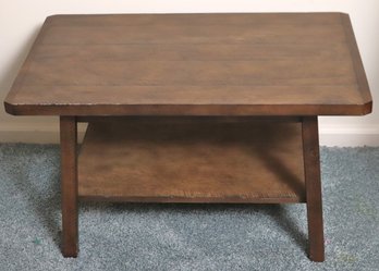 Small Contemporary Wooden Coffee Table With Shelf