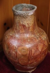 Large Vintage/antique Hand Painted Grecian Style Pottery Vase