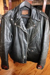 Vintage Simon Made Leather Jacket/ Harley Davidson - Size Small