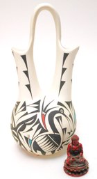 Molded Pottery Vase Painted By A Skilled Artisan B. L. Cerno, Acoma N. M.