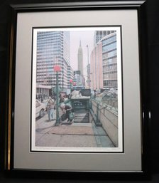 FLEISHER SERIAGRAPH OF SUBWAYY STATION AT 34TH ST IN NYC .. CIRCLE OF LIFE