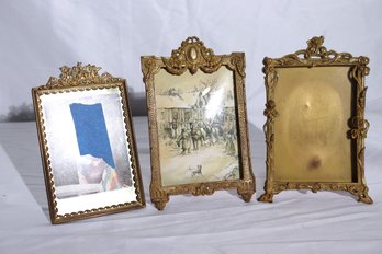 Set Of Ornate Antique/ Vintage Brass Picture Frames For 4x6 Inches Pictures