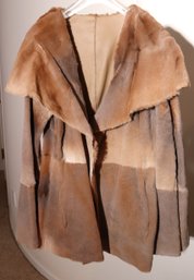 Cassin NY Butter Soft Tan Shearling Long Sleeve And Cape Style Collar Ladies Coat