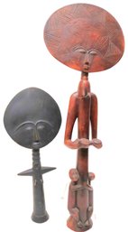 Carved Wood Tribal Art From Ghana , The Larger Piece