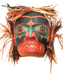 Kwaquit Speaker Mask Signed Stephen Bruce 1989 Kwakwaka'wakw, Kumugwe Mask