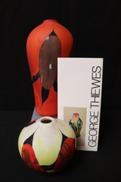 Two Colorful 20 Th Century Art Glass Vases By American Designer George Thiewes.