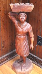 Tall Carved Wood Statue