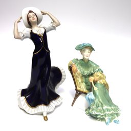 Two Vintage Porcelain Figurines Royal Dux & Royal Doulton