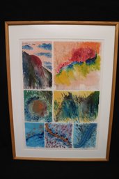 Contemporary Graphic Monoprint By Arnold Rubin, 1998, Framed.
