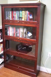 Barrister Style Lawyers Bookcase With Hinged Glass Doors That Swing Vertically