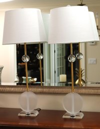 Johnathan Y Pair Of Spencer Tall Contemporary Table Lamps.