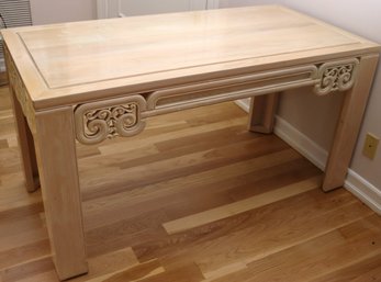 Chinoiserie Style Beige Oak Writing Desk